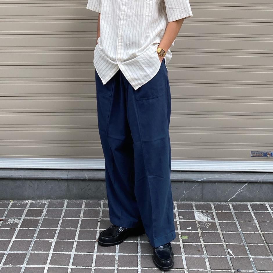 Uniqlo X Jw Anderson Stylish Simple Solid Mid-Rise Casual Pants Men Bottoms Dark-Blue 463977-68