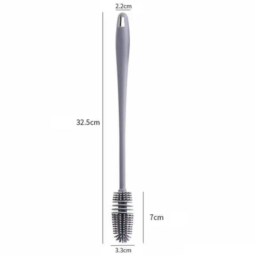 Long Handle Cup Brush Silicone Bottle Brush Coffee Cup Tableware Tea Cup Water Bottle Brush Glass Cleaner Kitchen Supplies