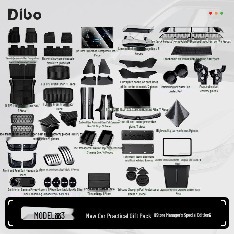 DiBo Silicone Frame Screen Protector for Tesla Model 3/Y Interior Modification