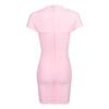 European and American Elegant Pink Valentine's Day Low-Cut Striped Bandage Dress - Sexy, Hip-Hugging Date Dress.