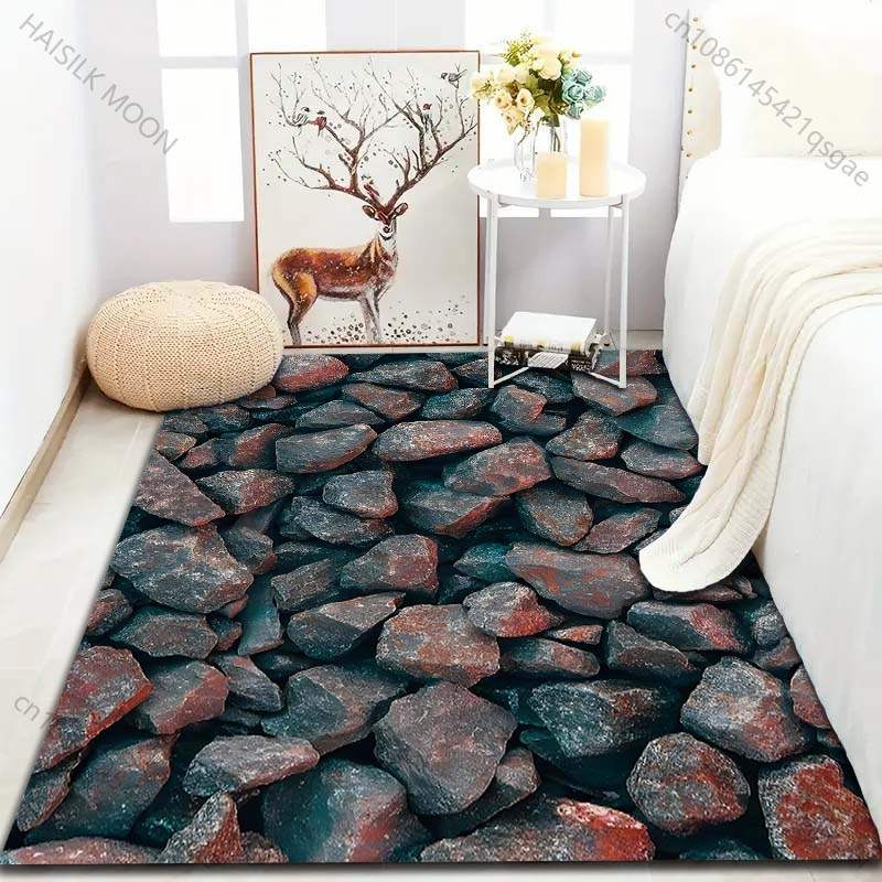 1 ks Kamenné bloky Tištěný koberec pro ložnici Obývací pokoj Noční stolek Pohovka Podložka na podlahu Moderní domácí dekorace Oblastní koberec Velká velikost