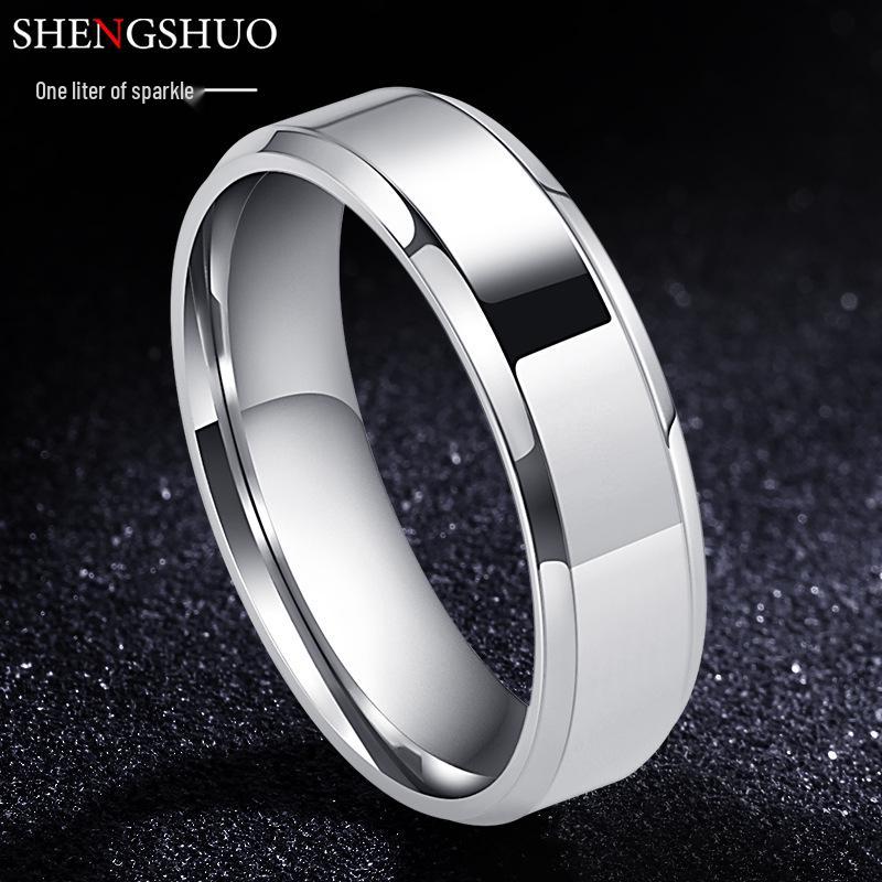 Glanzende Titanium Stalen Gepersonaliseerde Ring voor Mannen - Kleurvast, Trendy, Eenvoudige Mode Sieraden voor de Wijsvinger