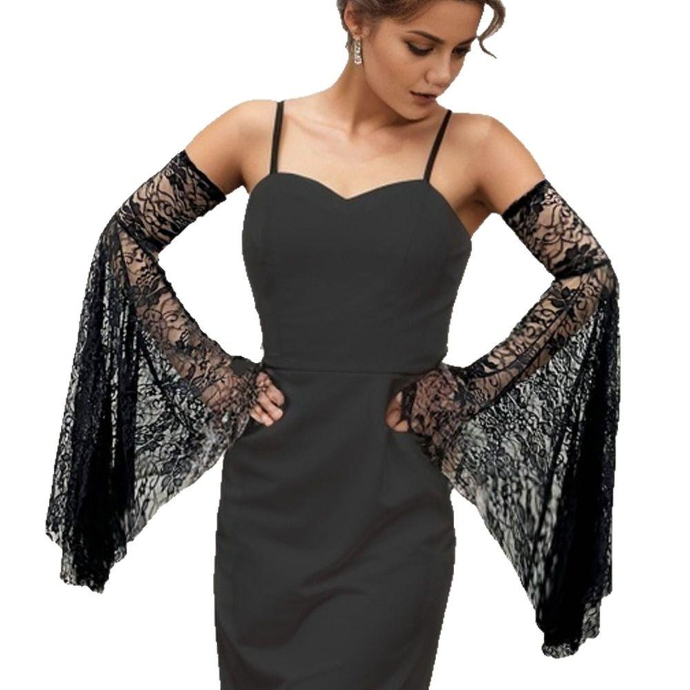 Breathable Thin Sheer Bridal Gloves Elegant Bride Detachable Sleeves  Wedding Party