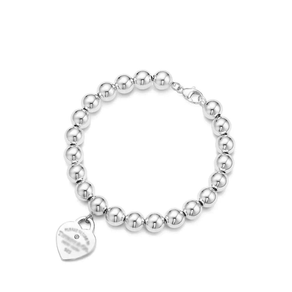 T-Familie Herzförmiges Emaille-Armband: Blaue, Rote, Rosa Herzen, Liebes-Rosenkranz, Runde Perlenkette - Perfektes Valentinstagsgeschenk für Freundin.