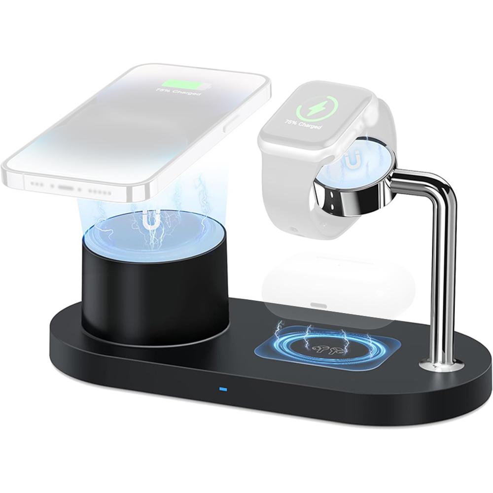 

Зарядная станция 3 в 1 MagSafe Магнитная беспроводная зарядная подставка совместима с чёрный