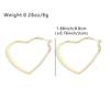 Polished Copper Hollow Heart Spring Hoop Earrings - Simple Gold Women's Earrings