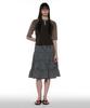 Partimento Woman Pwc Lace Trim Tiered Midi Skirt_Navy Check