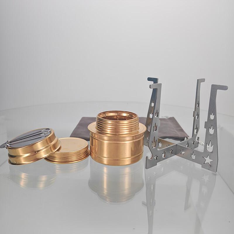 Oeny Brass Alcohol Stove with Stainless Steel Stand