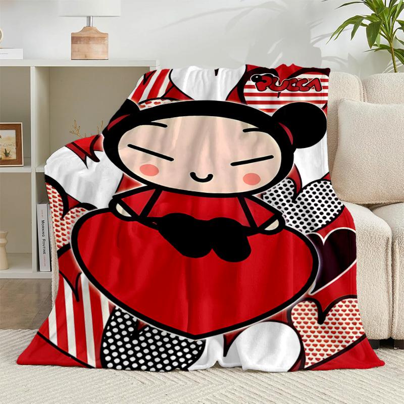 1PC Heartfelt Love cute doll Flannel Blanket Gift, Suitable for Both Men And Women, Soft Ideal for Beds And Sofa, Birthday Or Christmas Gift