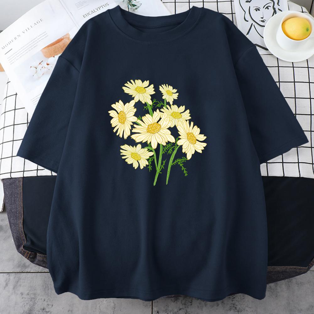 Fresh Harajuku Yellow Chrysanthemum Flower Man T Shirts Graphic S-Xxxl Tee Shirt High-Quality Casual Tshirt Leisure Street Tops