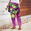 Women Flower Printing Pants Lace Up Elastic Waist Loose  Trousers Casual Long Pants Trousers with Pockets