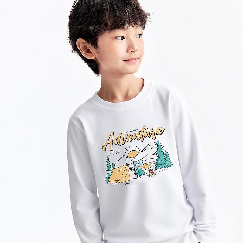 Annil Boys  2026 Spring Round Neck Long Sleeve Cotton Sweater 160