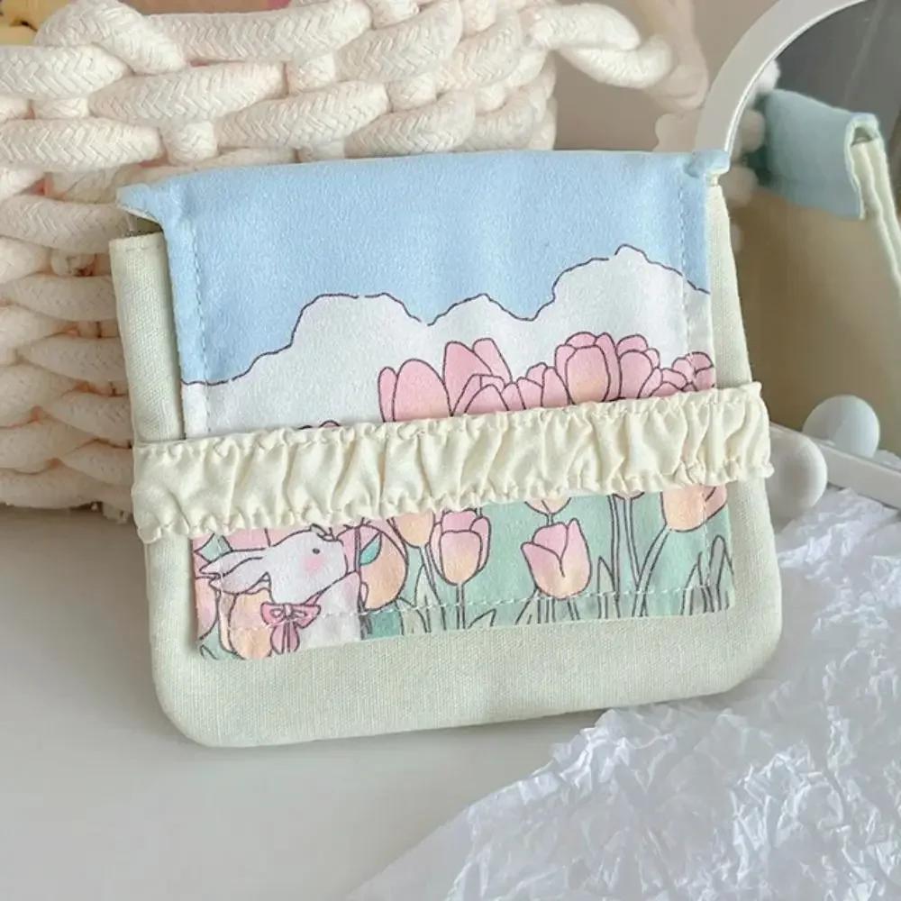 

New Sanitary Pad Pouch Mini Folding Women Cute Bag for Gaskets Napkin Towel Storage Bags Pouch Case Sanitary Pad Organizer