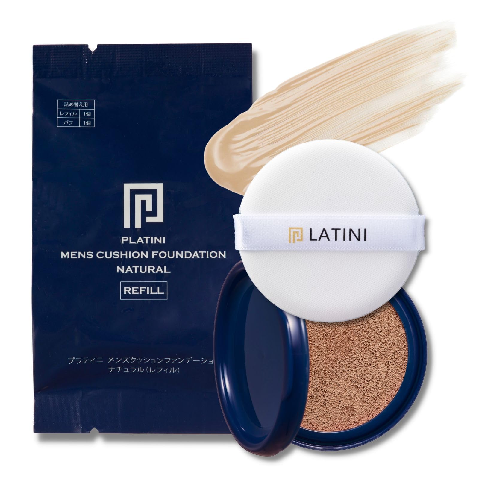 

PLATINI Cushion Foundation Refill Refill with Puff 11g Made in Japan Mens [Natural]