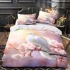 Cartoon rabbit bedding set with 3D printing for children and adults, luxurious ultra-fine fiber soft down duvet cover with zippe