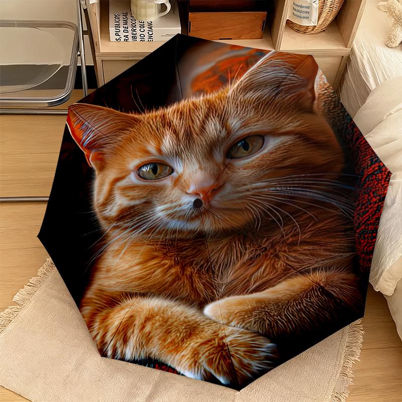 1PC Kittens  Automatic Umbrella - Suitable Travel Outdoor Portable Umbrella Birthday Gift Daily Essentials