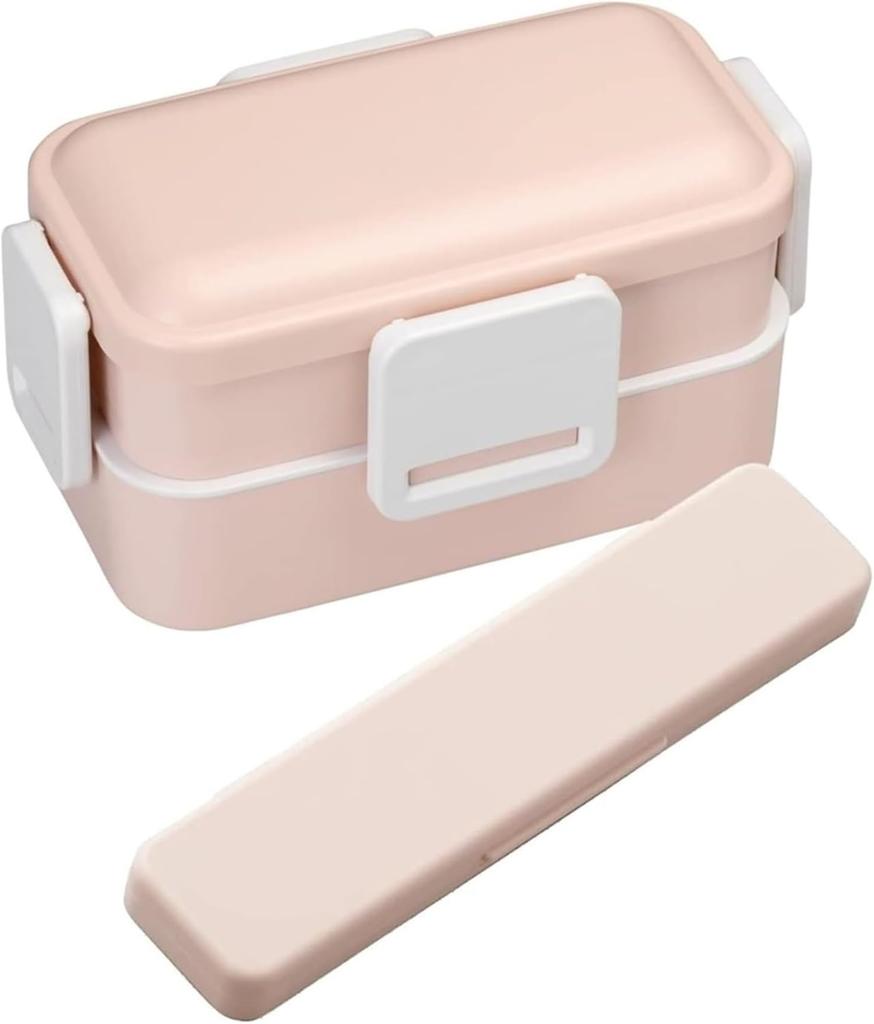 Skater Bento Hergestellt für mit einer weichen, spülmaschinen- und mikrowellengeeigneten, dunklen Box, 2-stöckig, 600ml, Japan, Damen, kuppelförmiger Deckel, Sicher, Rosa, PFLW4AG-A