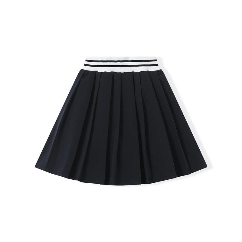 Meng Te Jiao Girls' Summer Love Embroidery Pleated Skirt