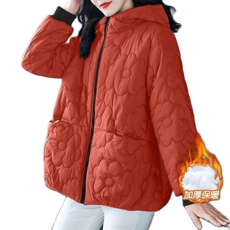 Women's Padded Outerwear Loose Fashion Zipper Pocket Winter Down Cotton Clothes Female Parkas