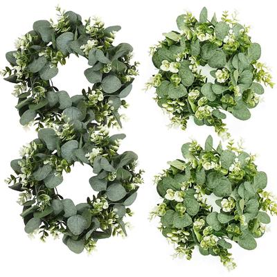1Pcs Artificial Eucalyptus Wreath Green Leaves Home Room Decor Wedding Decoration Outdoor Garland Door Wall Hanging Window Decor