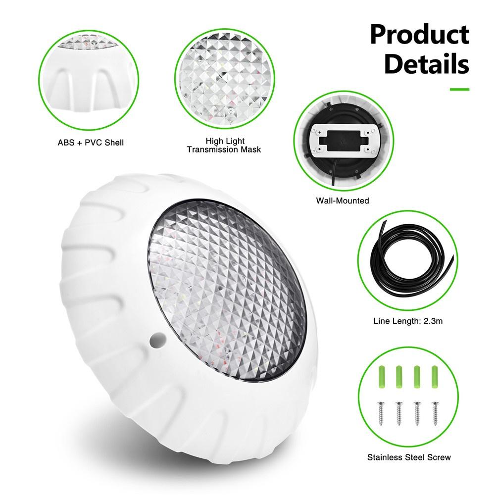 IP68 AC/DC 12V 38W Schwimmbadlicht RGB LED Wasserdicht Unterwasserlicht Teichlichter LED-Scheinwerfer für Pool