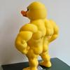 1pc Funny Muscle Yellow Duck Toy Funny Standing Duck Home Decoration Desktop Ornaments To Send Friends A Small Gift.