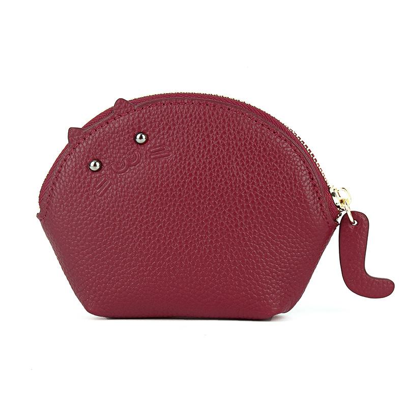 Women's Cowhide Wallet: Creative Mini Coin and Key Pouch for Ladies and Students