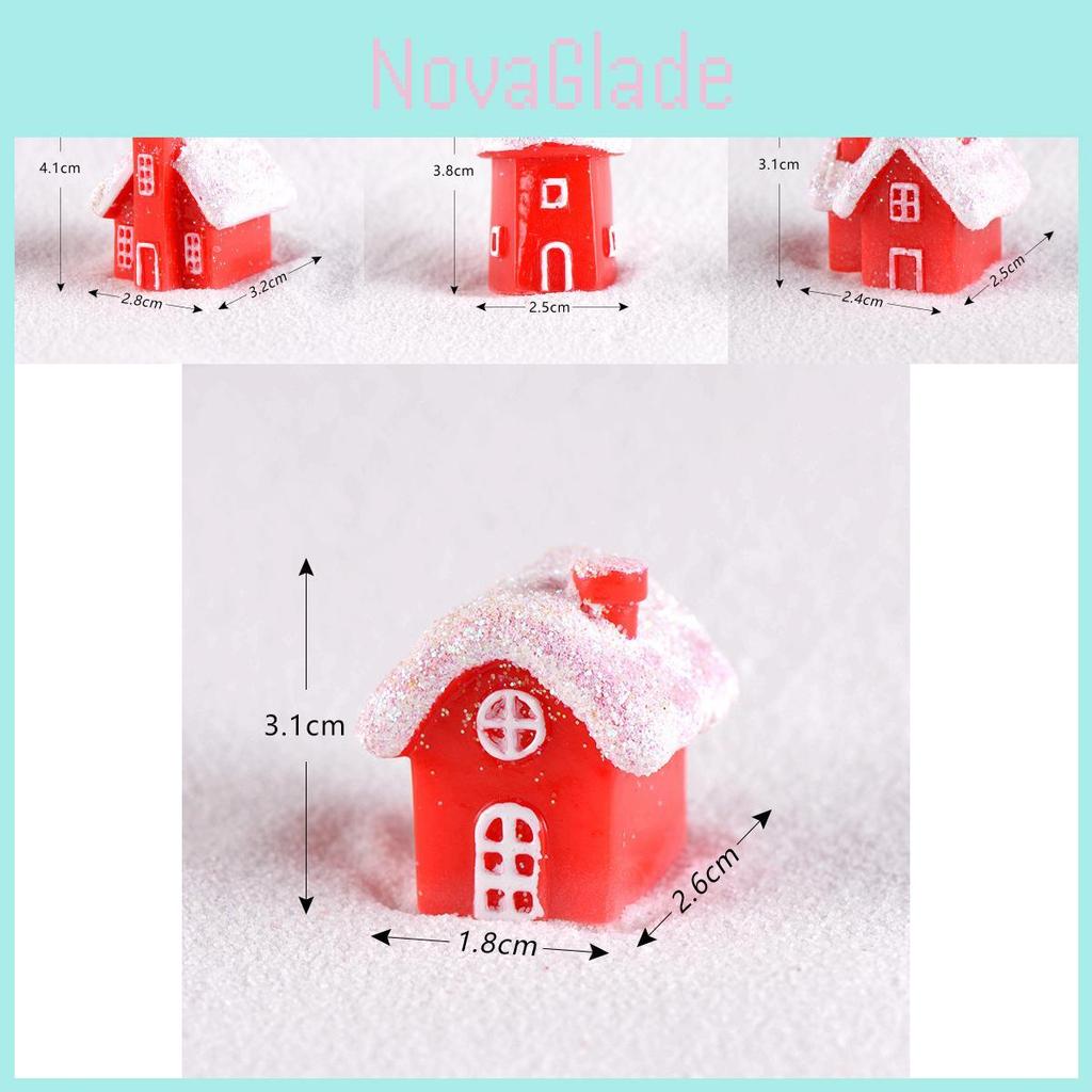 Creative Resin Snowy House Red Style Christmas Snowman Ornament Festive Gift