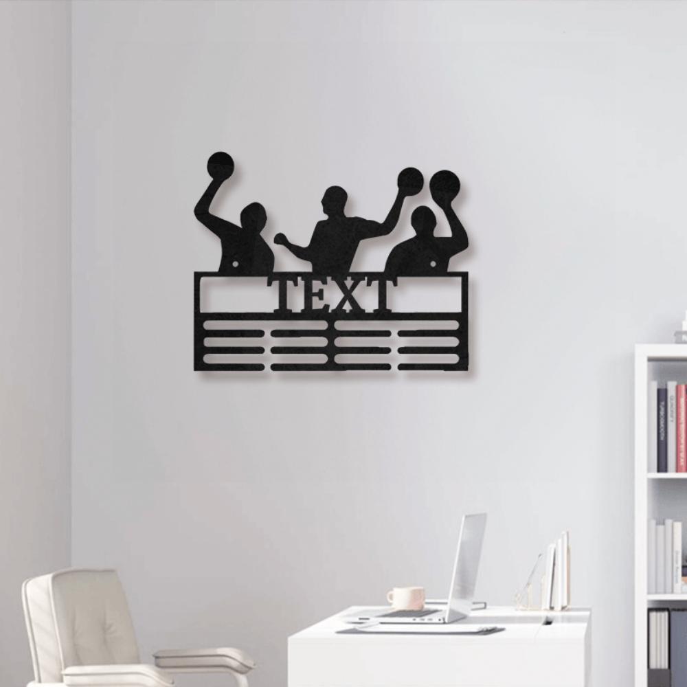 Metal Sports Medal Holder Wall Mount Display Rack Custom Player Name Plate Artistic Home Decor