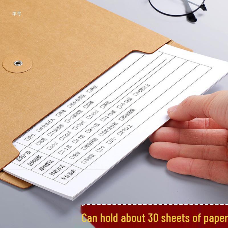 Retro torby na dokumenty z papieru kraft ze sznurkiem - Zestaw 4 sztuk