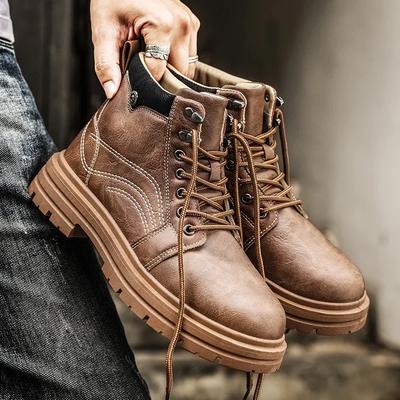 Luxus Herrenstiefel Modedesigner Motorradstiefel für Herren High Top Leder Freizeitschuhe Retro Britischer Stil Herren Stiefeletten Neu