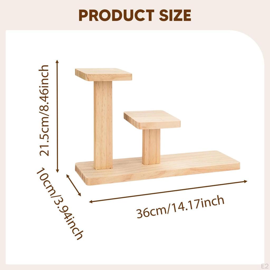 Dřevěný stojan na rostliny pro vnitřní použití, Stolní stojan, 3patrový policový držák na parapet, Stojan na květiny