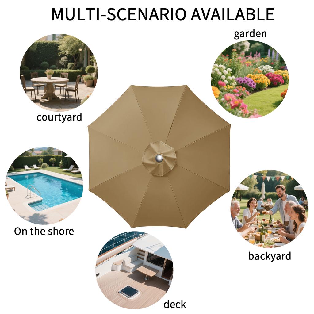 Telo superiore per ombrellone sostituibile, ideale per giardino, patio, esterni, patio, con protezione UV, disponibile nelle misure 2m/2.5m/2.7m/3m.