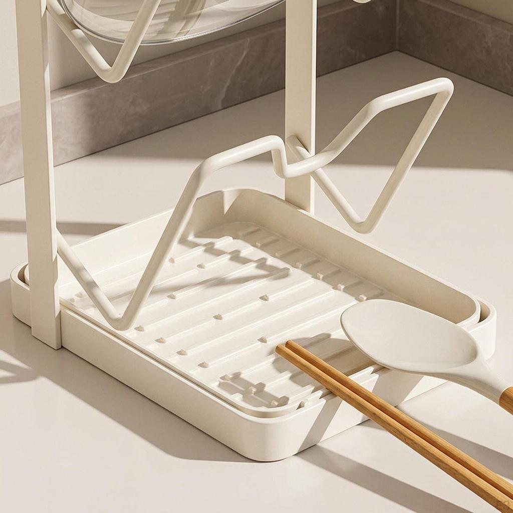 Cutting Board Holder Utensils Cover Rack Multifunctional with Tray Pot Lid for Countertop
