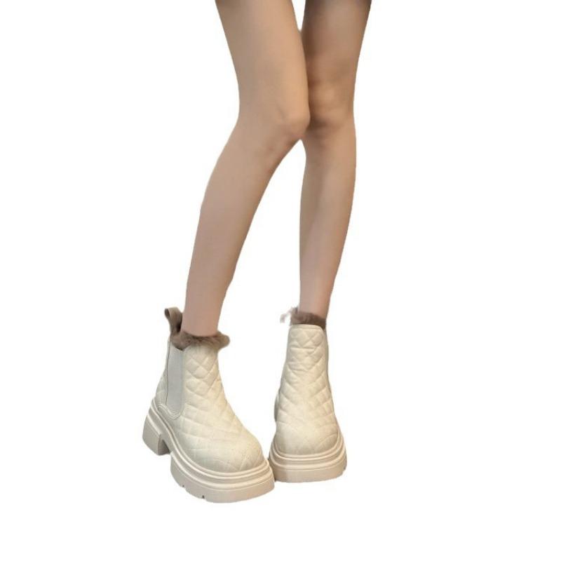 New Thick-soled Height-increasing Snow Boots, Fleece and Thickened Warm Cotton Shoes, Casual Short Boots