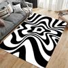 Black and White Optical Illusion suitable as a non-slip mat for the living room or bedroom sofa