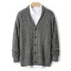 Men'S Vintage Jacket, Autumn/Winter 100% Wool Knit Cardigan, Green Fruit V-Neck Cashmere Jacket