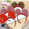 Christmas Bow Headband: Cute Striped Holiday Party Accessory for Adults and Kids