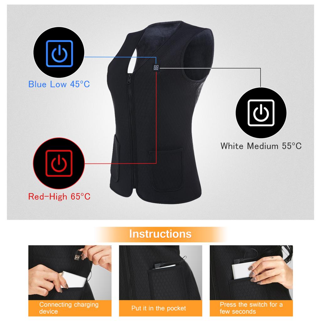 Men's Heated Vest, Lightweight Washable Winter Warm Heating Jacket Christmas Gifts