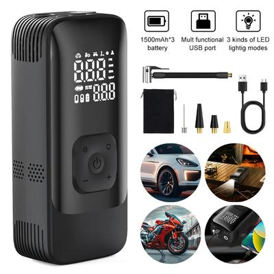 Car Tire Inflator Portable Air Pump Fast Electric Inflator Type-C Wireless Battery Compressor For Car Bike Motorcycle Tire