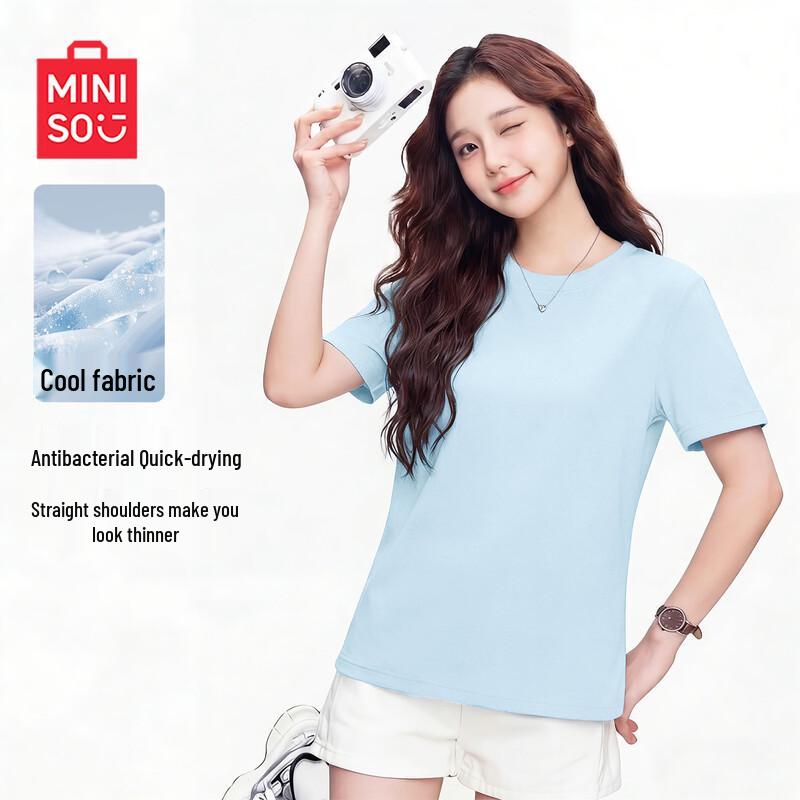 MINISO Women s Quick-Dry Ice Silk Short Sleeve T-Shirt L