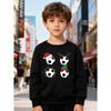 European sizes Kids' Round-neck Pullover, Long-sleeved Top , Christmas Football Print, Suitable for Daily Casual Wear and Outdoor Activities
