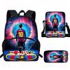 Set Zaino Scolastico per Bambini a Tema Messi con Borsa a Tracolla Astuccio per Studenti Elementari