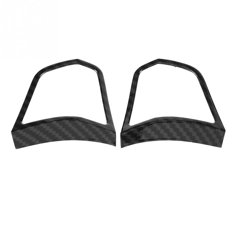 2pcs Car Styling Interior Steering Wheel Button Cover Trim Frame Carbon Fiber for BMW 5 Series F10 2011 2012 2013 2014 2015