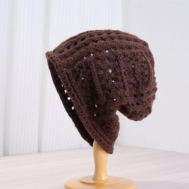 Women's Fashion Loose Knitted Beanie Hat, Black High-End Style, Cold Weather Hat