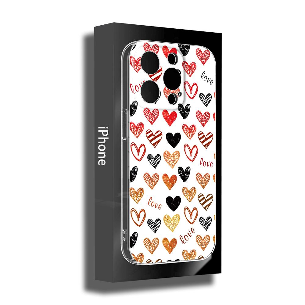 FOR IPhone 14 Cute Love Heart Phone Case 14 11 12 Pro 8 7 14 Plus X Pro 14 MAX 13 MINI XR XS Iphone 14 Plus Soft Phone Covers