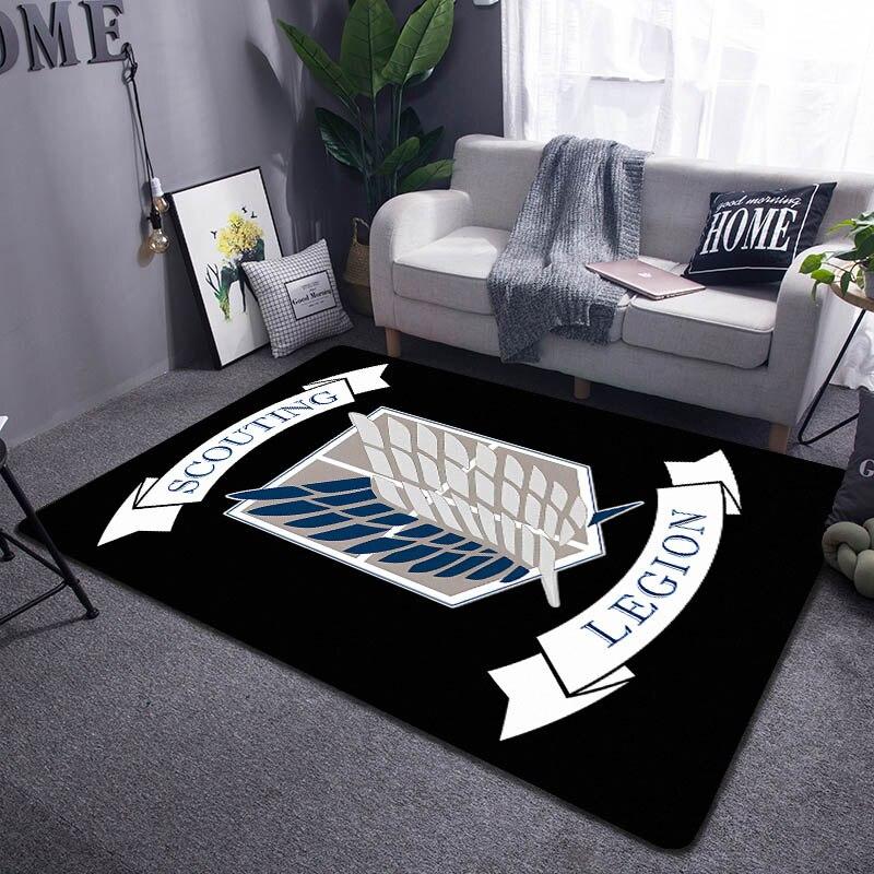 Attack On Titan Wings of Freedom Cartoon Carpet Children's Carpet Living Room Bedroom Anti-slip Carpet Photography Props Carpet