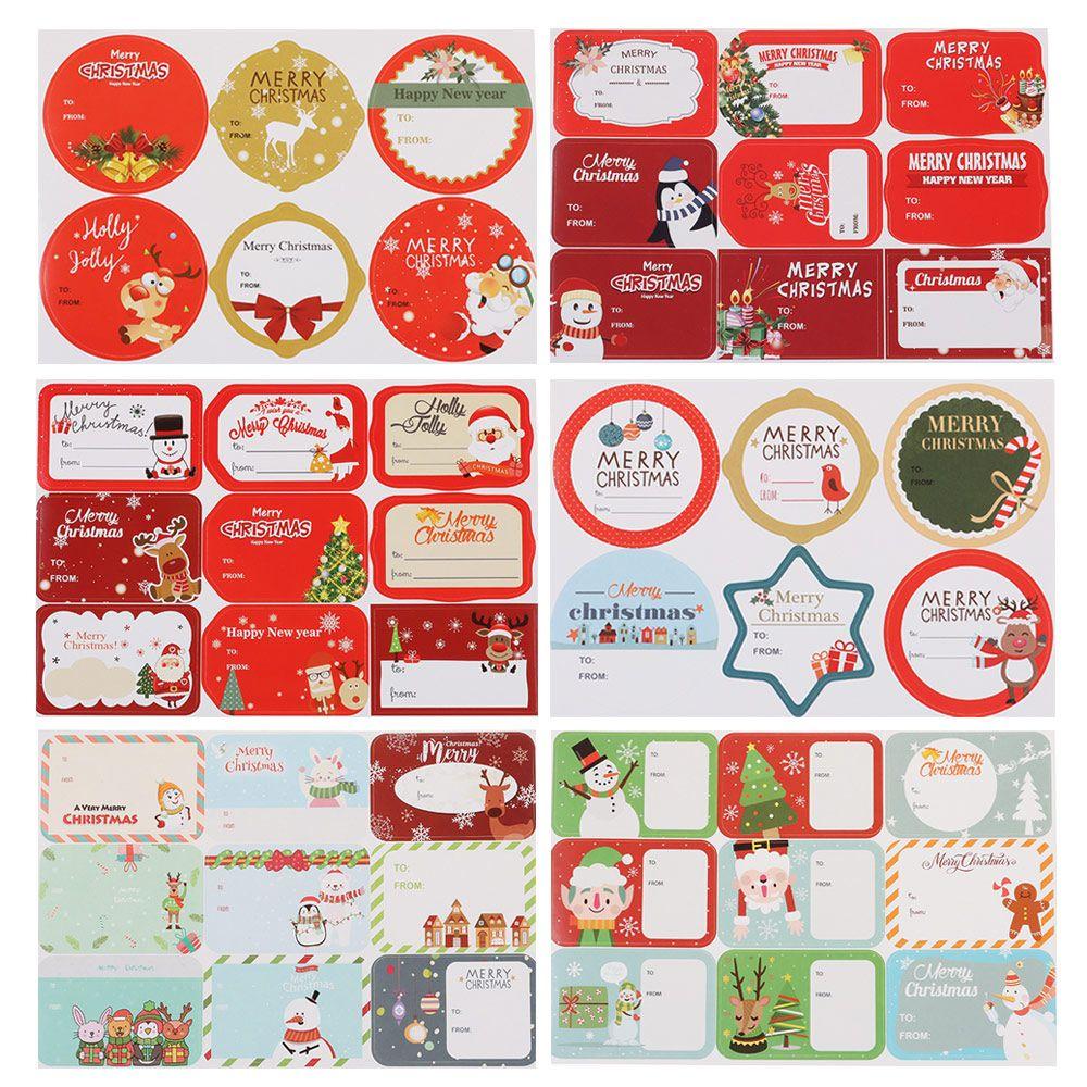 Adhesive Biscuit Package Sealing Xmas Ornament Package Label Gift Paper Sticker Merry Christmas