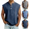 Men's Sleeveless Button-down Summer Fashionable, Casual And Retro Shirt