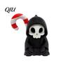 Creative Halloween Design Mini Grim Reaper Statue, 3D Printed Skull Fun Accessories Figurine for Tabletop, Desk, Shelf Home Decor Gothic